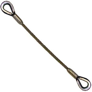 1-1/4" x 10' Thimbled Eye Wire Rope Sling - USA Made 6x36 Steel Core Wire Rope