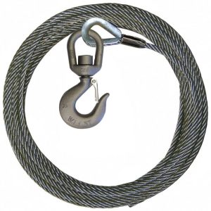 1/2" x 100' Steel Core Winch Line 5 Ton Alloy Swivel Hook