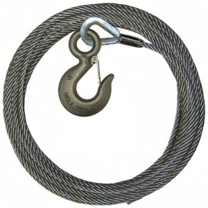 1/2" x 100' Steel Core Winch Line with 4.5 Ton Alloy Eye Hook