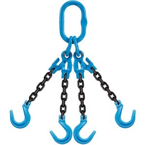 Yoke 5/8"x8' Type AQOF Adjustable 4-Leg Grade 100 Chain Sling (58,700 lbs WLL)