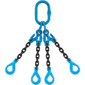Yoke 5/8"x9' Type AQOSL Adjustable 4-Leg Grade 100 Chain Sling (39,100 lbs WLL)