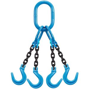 Yoke 9/32"x9' Type QOF 4-Leg Grade 100 Chain Sling (11,200 lbs WLL)