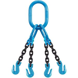 Yoke 9/32"x8' Type QOG 4-Leg Grade 100 Chain Sling (11,200 lbs WLL)