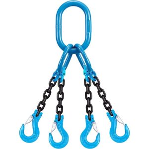 Yoke 9/32"x9' Type QOS 4-Leg Grade 100 Chain Sling (11,200 lbs WLL)