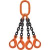 CM 1/2"x15' Type QOSL 4-Leg Grade 100 Chain Sling (Self-Locking Hooks)