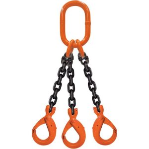 CM 1/2"x16' Type TOSL 3-Leg Grade 100 Chain Sling (Self-Locking Hooks)