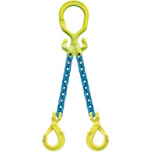 GrabiQ 1/2"x12' Type MGD2-GBK 2-Leg Adjustable Grade 100 Chain Sling (26,000 lbs WLL)