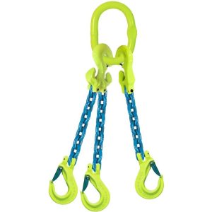 GrabiQ 1/2"x18' Type TG3-EGKN 3-Leg Adjustable Grade 100 Chain Sling (39,000 lbs WLL)