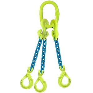 GrabiQ 1/2"x19' Type TG3-GBK 3-Leg Adjustable Grade 100 Chain Sling (39,000 lbs WLL)