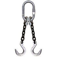Crosby 1/2"x11' Type DOF 2-Leg Grade 100 Chain Sling (Foundry Hooks)
