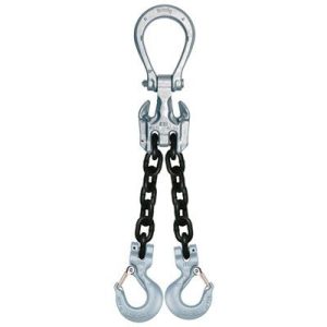 Crosby 1/4"x11' Type EDOS Adjustable 2-Leg Grade100 Chain Sling (Sling Hooks)