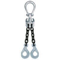 Crosby 1/4"x10' Type EDOSL Adjustable 2-Leg Grade100 Chain Sling (Self-Locking Hooks)