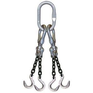 Crosby 1/4"x11' Type EQOF Adjustable 4-Leg Grade100 Chain Sling (Foundry Hooks)
