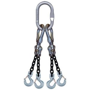 Crosby 1/4"x10' Type EQOS Adjustable 4-Leg Grade100 Chain Sling (Sling Hooks)