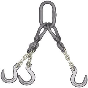Crosby 1/4"x10' Type ETOF Adjustable 3-Leg Grade100 Chain Sling (Foundry Hooks)