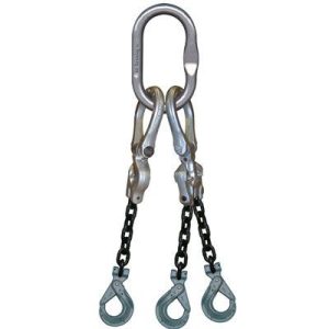 Crosby 1/4"x11' Type ETOSL Adjustable 3-Leg Grade100 Chain Sling (Self-Locking Hooks)