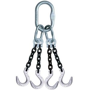 Crosby 1/2"x11' Type QOF 4-Leg Grade 100 Chain Sling (Foundry Hooks)
