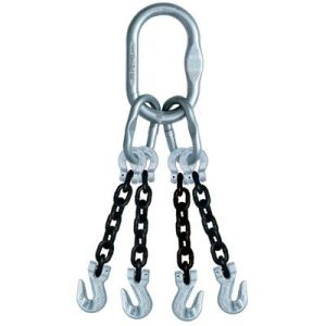 Crosby 1/2"x11' Type QOG 4-Leg Grade 100 Chain Sling (Grab Hooks)