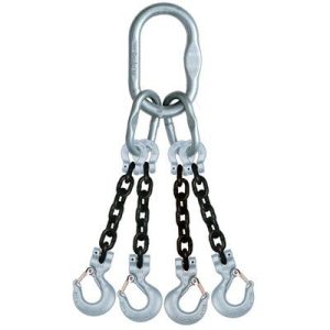 Crosby 3/8"x10' Type QOS 4-Leg Grade 100 Chain Sling (Sling Hooks)
