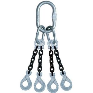 Crosby 1/2"x10' Type QOSL 4-Leg Grade 100 Chain Sling (Self-Locking Hooks)