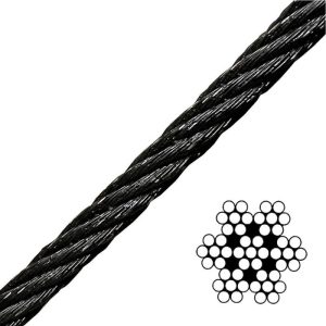 1/16" x 2500' 7x7 Black Galvanized Aircraft Cable