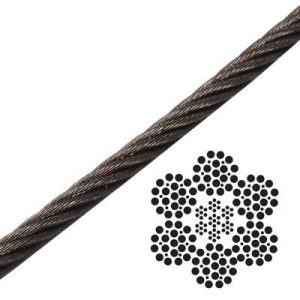 3/4" 6x25 XIP Steel Core (IWRC) Galvanized Wire Rope - Per Foot