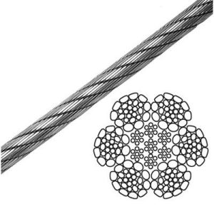 3/8" 6x26 XIP Steel Core (IWRC) Galvanized Super Swage Wire Rope - Per Foot