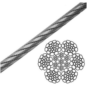 5/8" 6x26 XIP Steel Core (IWRC) Galvanized Super Swage Wire Rope - Per Foot
