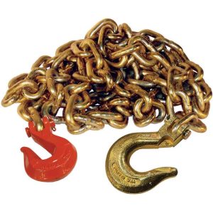 3/8" x 16' Grade 70 Binder Chain with Slip Hook & Grab Hook - Made in the USA