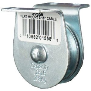Flat Mount Wire Rope Block Single 3/16"