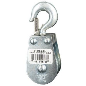 Swivel Hook Wire Rope Block Double 3/16"
