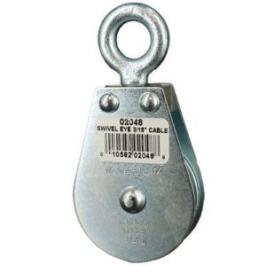 Swivel Eye Wire Rope Block Single 3/16"