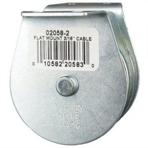 Flat Mount Wire Rope Block Double 3/16"