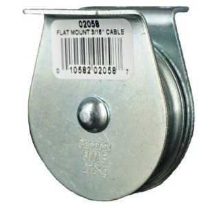 Flat Mount Wire Rope Block Single 3/16"