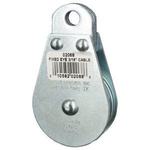 Fixed Eye Wire Rope Block Single 3/16"