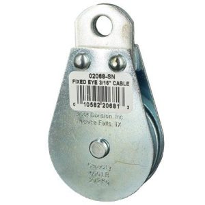 Fixed Eye Wire Rope Block Single 3/16"