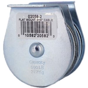 Flat Mount Wire Rop Block Double 1/8"