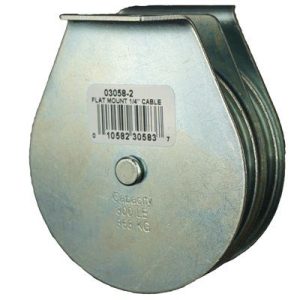 Flat Mount Wire Rope Block Double 1/4"