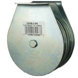 Flat Mount Wire Rope Block Double 1/4"