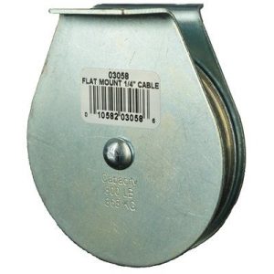Flat Mount Wire Rope Block Single 1/4"
