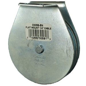 Flat Mount Wire Rope Block Single 1/4"