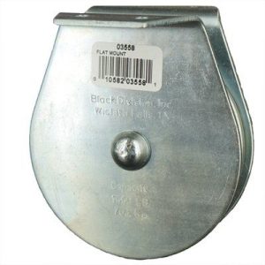 Flat Mount Wire Rope Block Single 3/8"