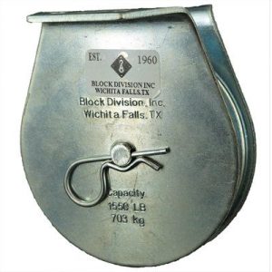 Flat Mount Wire Rope Block Single 5/16"