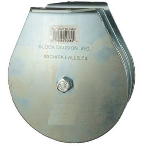 Flat Mount Wire Rope Block Double 3/8"