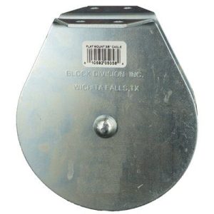 Flat Mount Wire Rope Block Single 3/8"