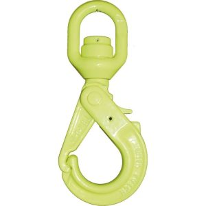 GrabiQ 3/8" LKBK-10-10 Grade 100 Swivel Self-Locking Safety Hook with Bearing (8800 lbs WLL)