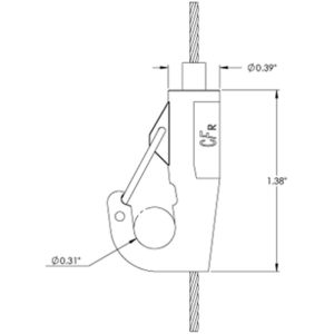 Griplock Gated Hook Gripper for 3/64" & 1/16" Cable