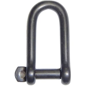 Wichard Self-Locking Long D Shackle Stainless Steel (T316) 3/16" - Black