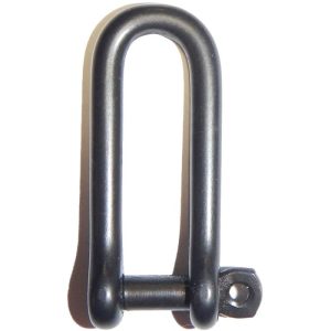 Wichard Captive Pin Long D Shackle Stainless Steel (T316) 15/32" - Black