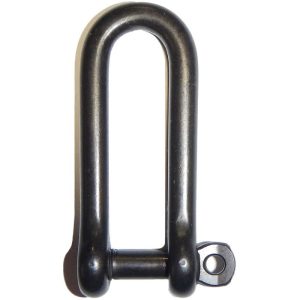 Wichard Captive Pin Long D Shackle Stainless Steel (T316) 1/4" - Black